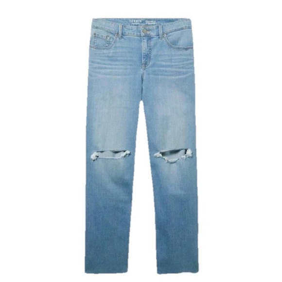 torrid Pants - Torrid Perfect Wide Leg  Stretch Mid Rise Light Wash Jeans Women Size 24
